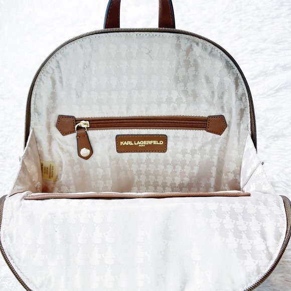 Karl Lagerfeld Backpack Monogram Brown Logo Print main image 5